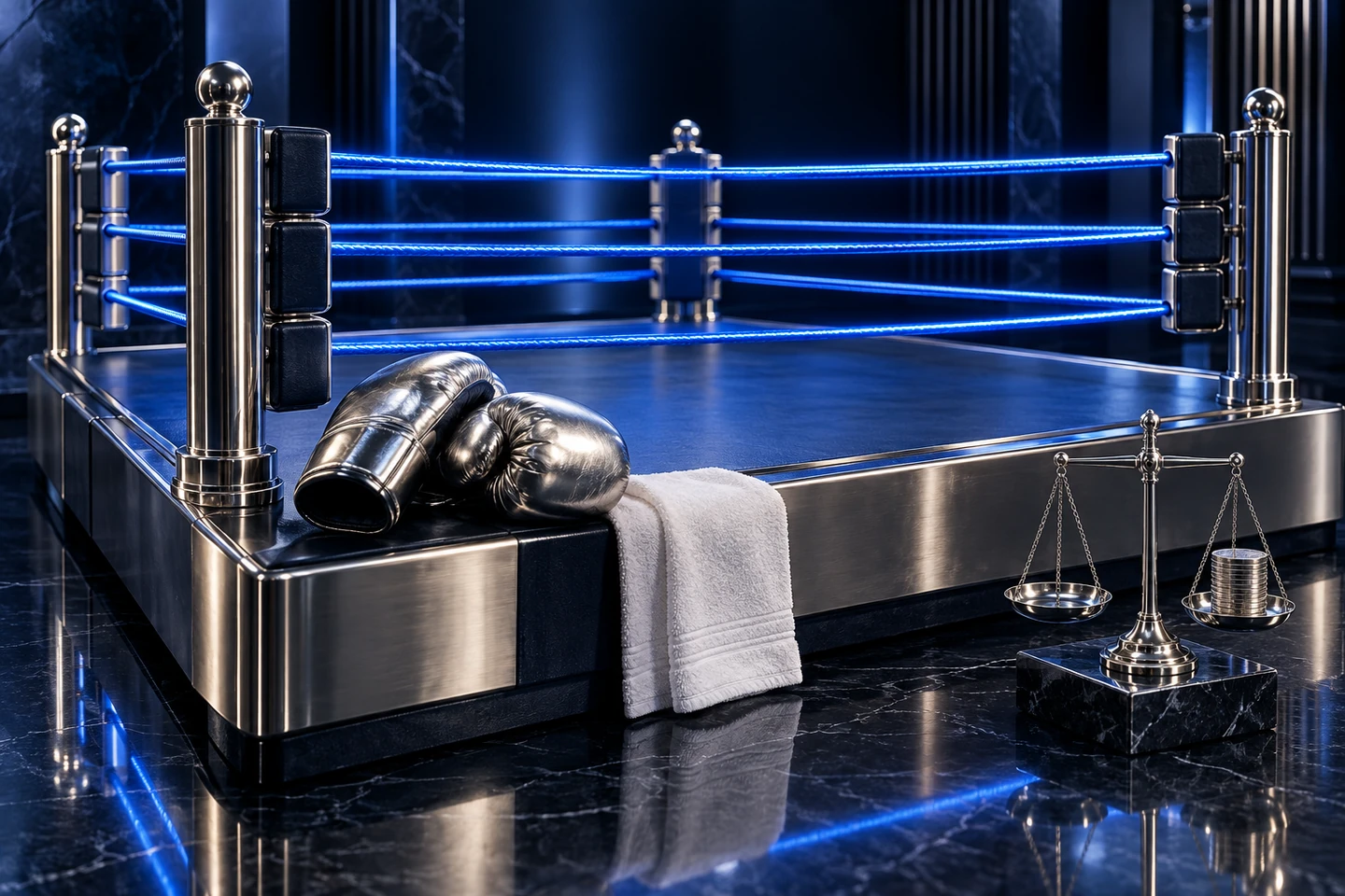 A silver boxing ring and gloves represent allowing normal movement while controlling risk
